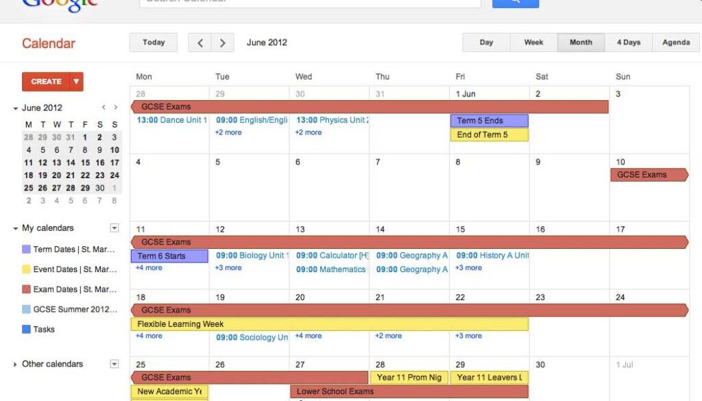 A Colourful Google Calendar