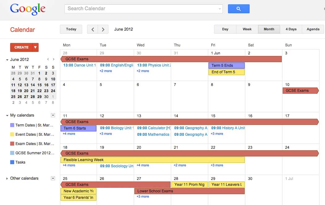 A Colourful Google Calendar