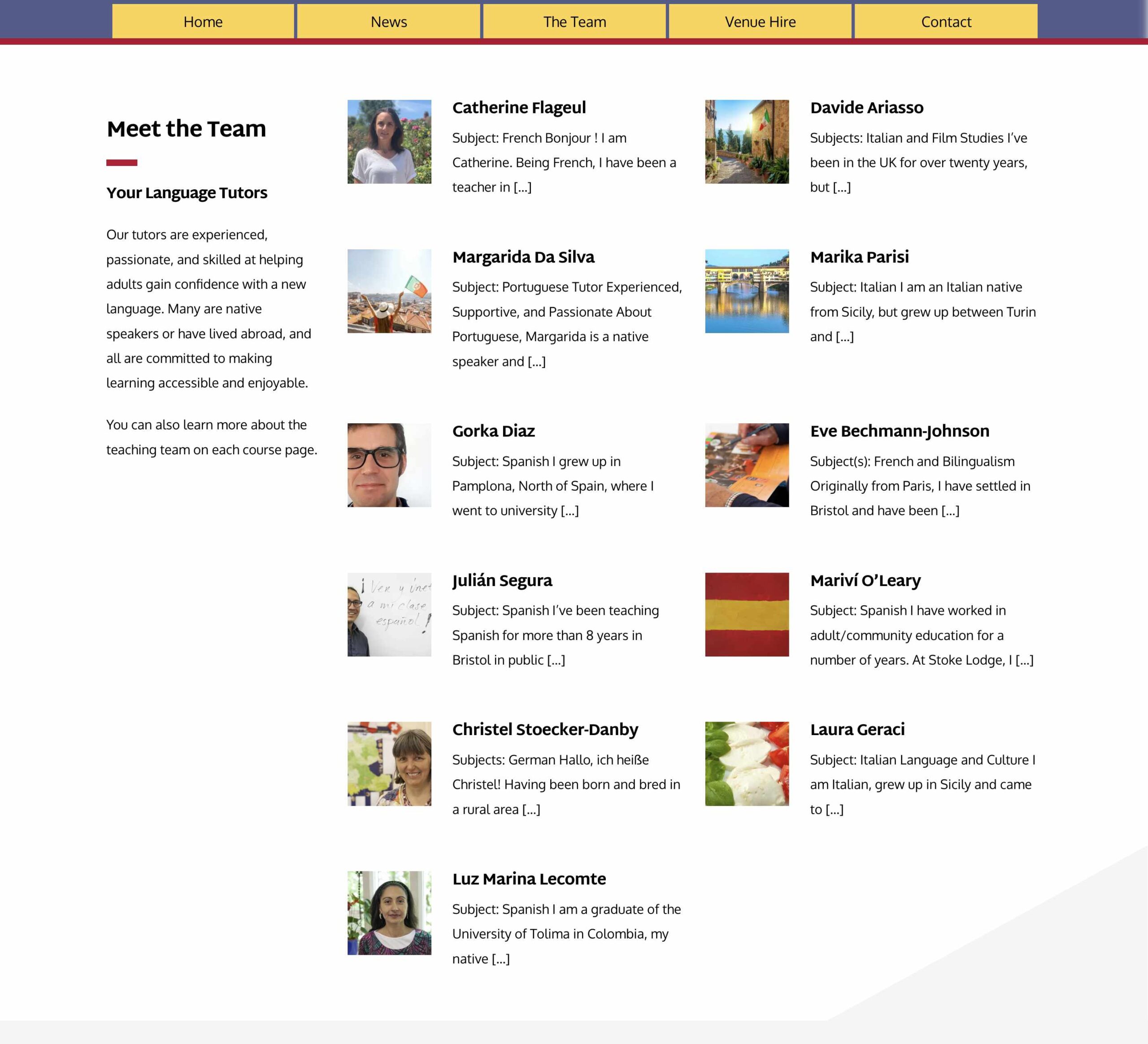 Language Meet the Tutors Section