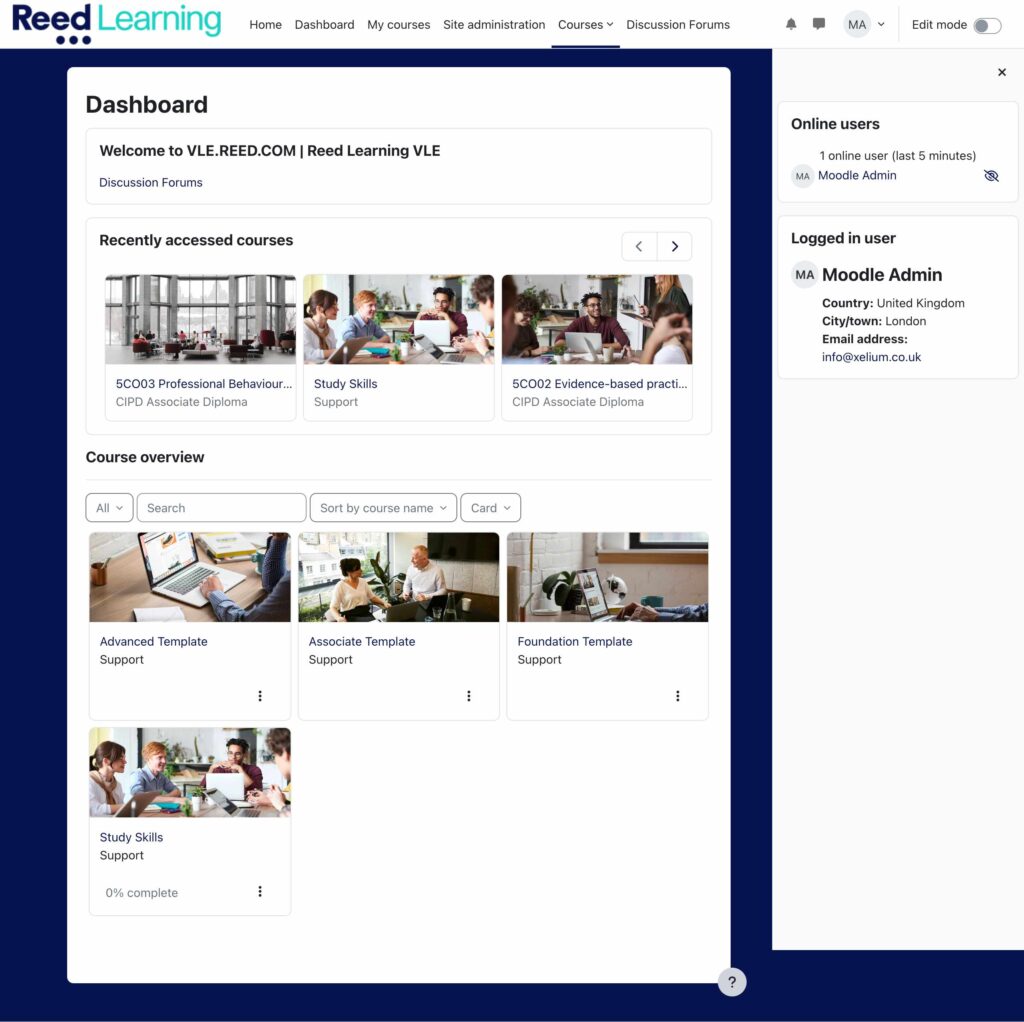 dashboard-vle-reed-my
