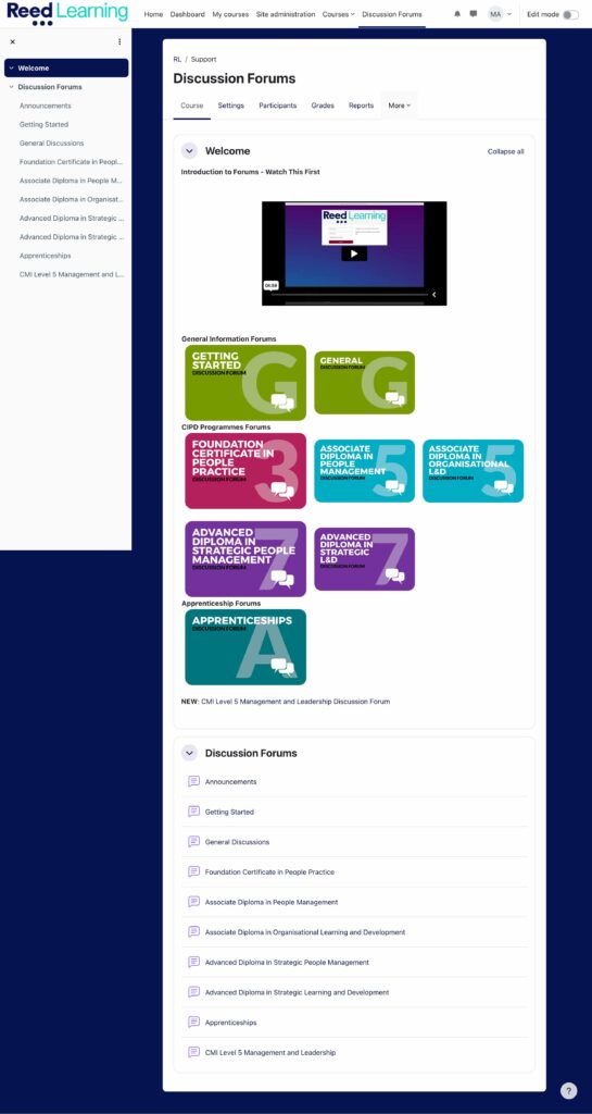 discussion forums-vle-reed