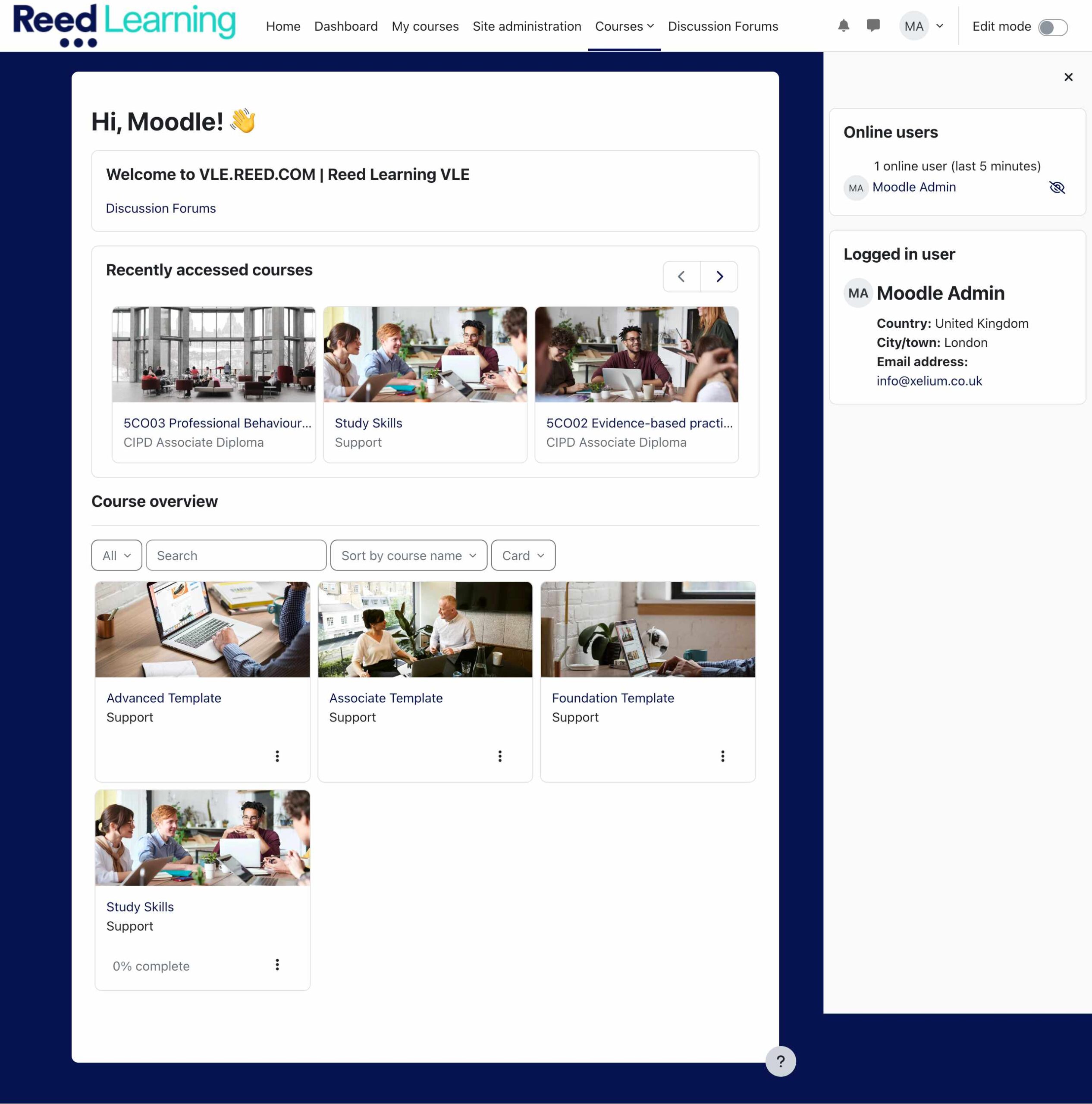 Reed Learning VLE Development Case Study – XELIUM : clarity defined