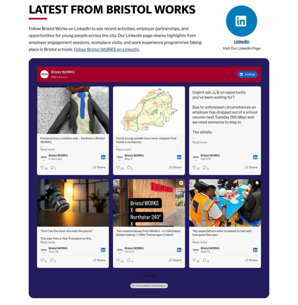Bristol WORKS Homepage LinkedIn