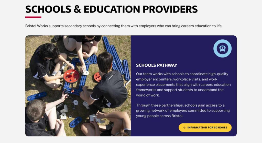 Bristol WORKS Homepage Schools Edu Provider