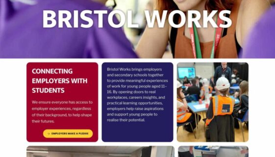 Bristol WORKS Homepage Top Fold